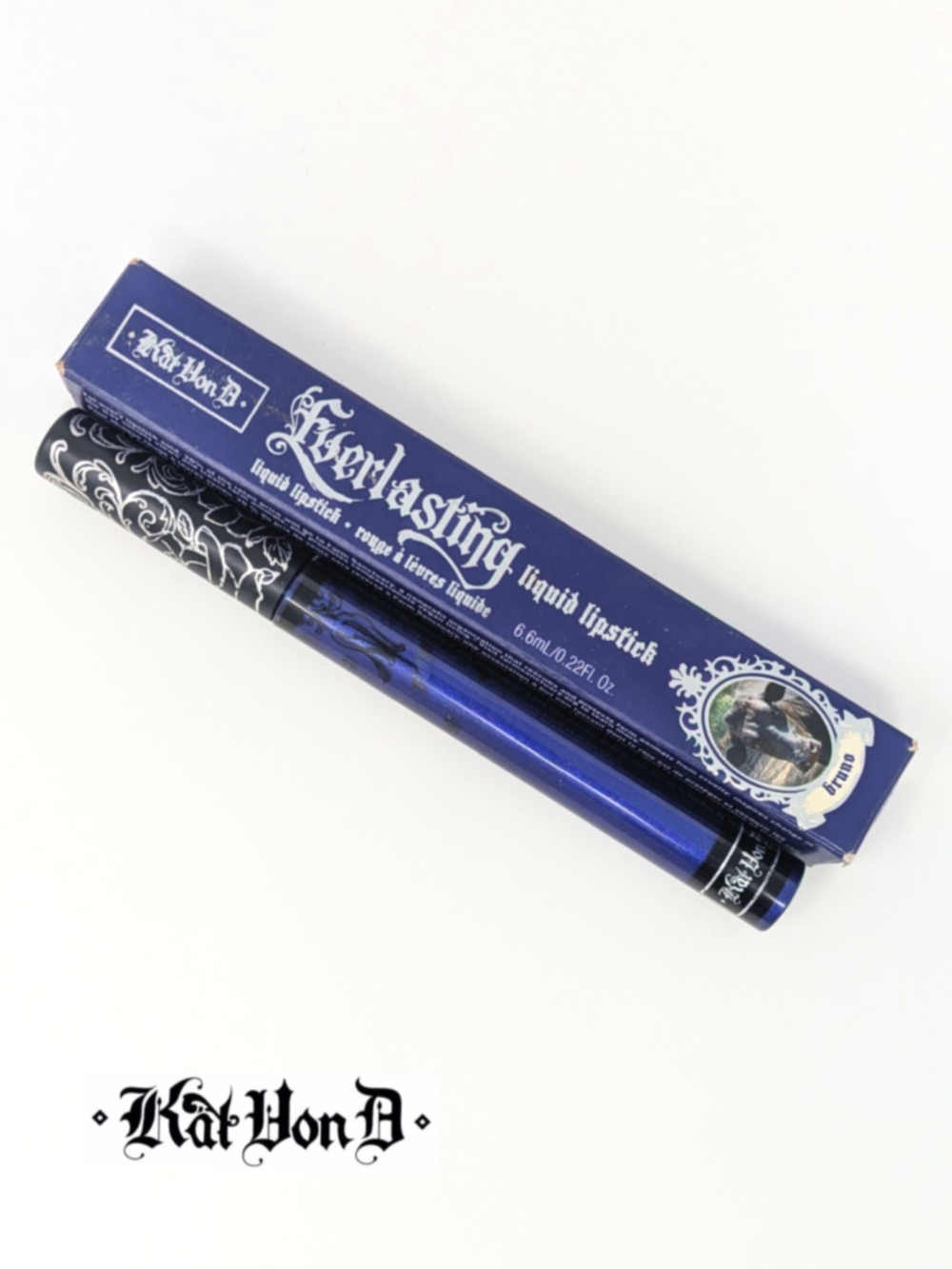 Limited Edition  Kat Von D BRUNO Everlasting Liquid Lipstick-Metallic Blue RARE